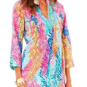 Lilly Pulitzer Sarasota Tunic Electric Feel White Cameo Medium